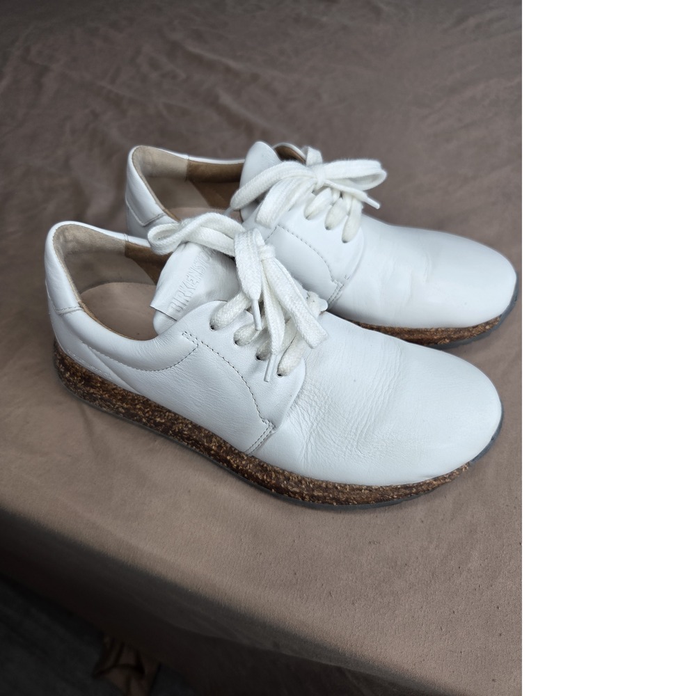 Women's Birkenstock Wrigley White Leather & Cork Sneakers - EU 36